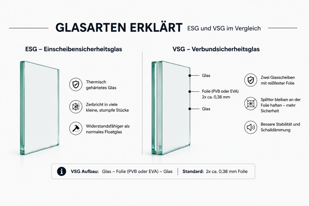 glasaarten erklart esg vsg unterschiede buero - ESG, VSG 55.2, 66.2 oder 88.2 – was bedeutet das eigentlich?