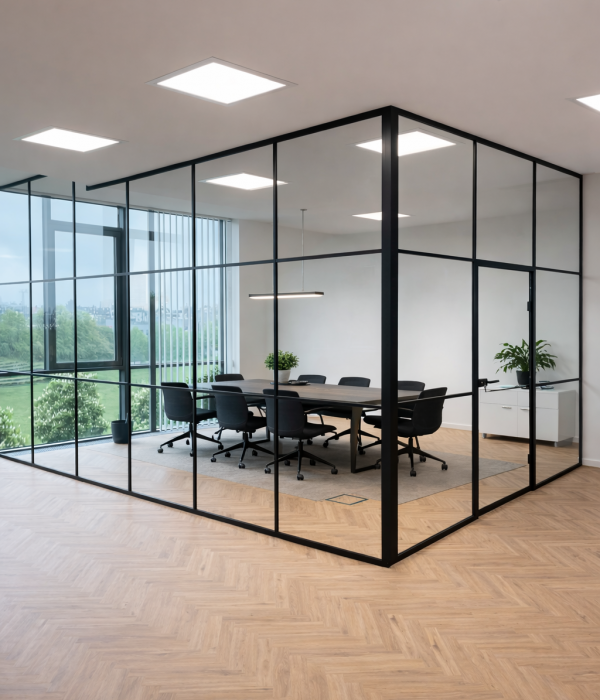 Loft Glastrennwand industrie look mit sprossen